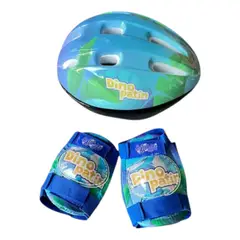 ANGELES DEL HOGAR - Patin 4 Ruedas Luminosas Y Accesorios Dinopatin AZUL S