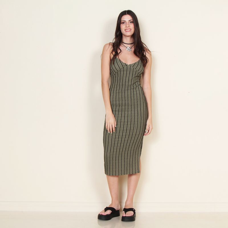 WADOS - VESTIDO SIN MANGA LISTADO ESCOTE V
