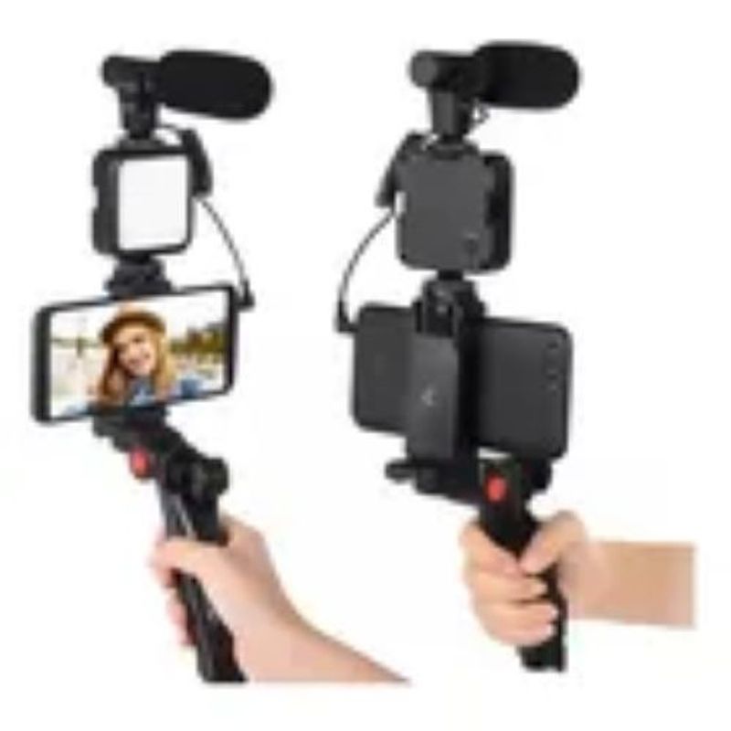 SHOP EHOME BAG - Estabilizador Celular Kit Grabación Trípode Micrófono Led Color Negro