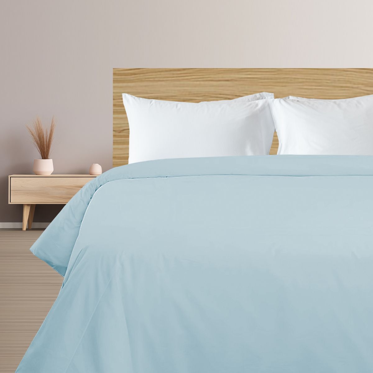 TEXTIL SUPER - FUNDA PLUMON COLOR TURQUESA CON ALETA KING