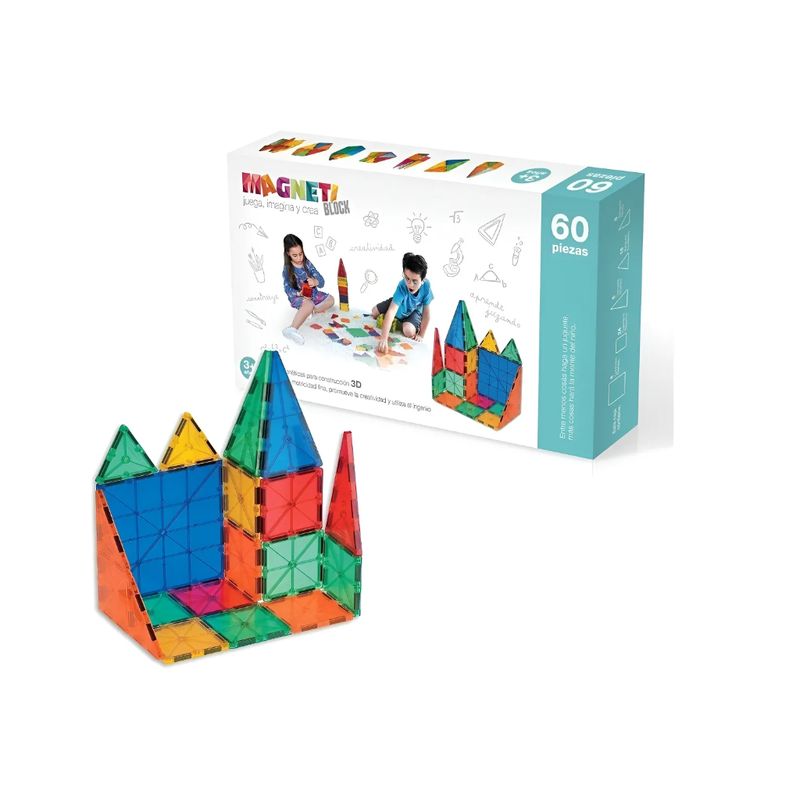 GENERICO - Set De Construcción Magnético Magneti Blocks 60 Piezas
