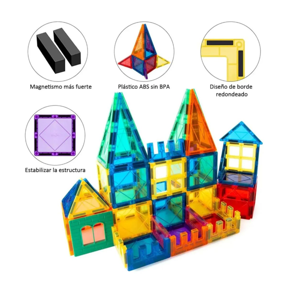 GENERICO - Juguete Didáctico Bloques Magnéticos Magnetiblock 100 Piezas