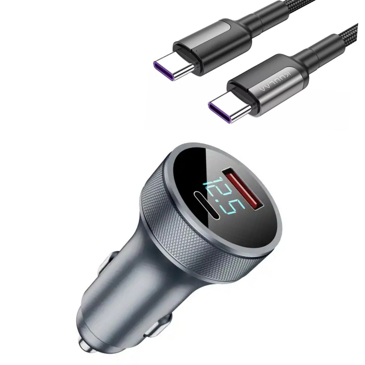 KUULAA - Cargador Auto Carga Rápida 54w Compatible iPhone 15 16/ Samsung S23-22