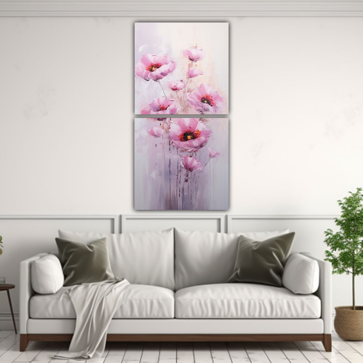 GENERICO - Pintura En Lienzo Estilo Clásico De Amapolas 30x60 Cm