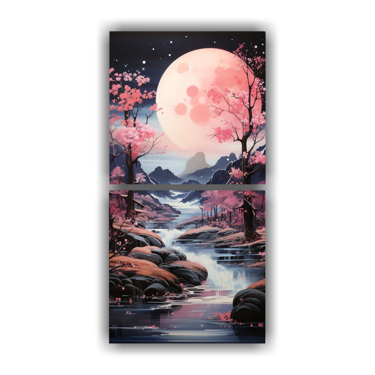 GENERICO - Pintura Decorativa Movimiento Alegre Con Luna Y 60x120 Cm
