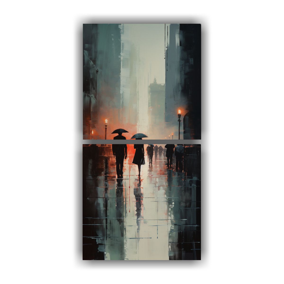 GENERICO - Cuadro Tonos Dormitorio Caminando Bajo La Lluvia 30x60 Cm