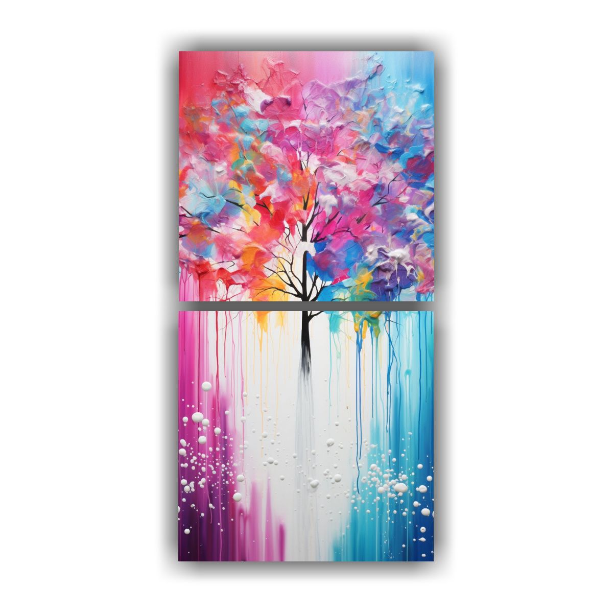 GENERICO - Set 2 Cuadros Movimiento Y Visión En Colores 20x40 Cm