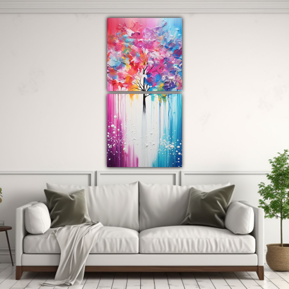 GENERICO - Set 2 Cuadros Movimiento Y Visión En Colores 20x40 Cm