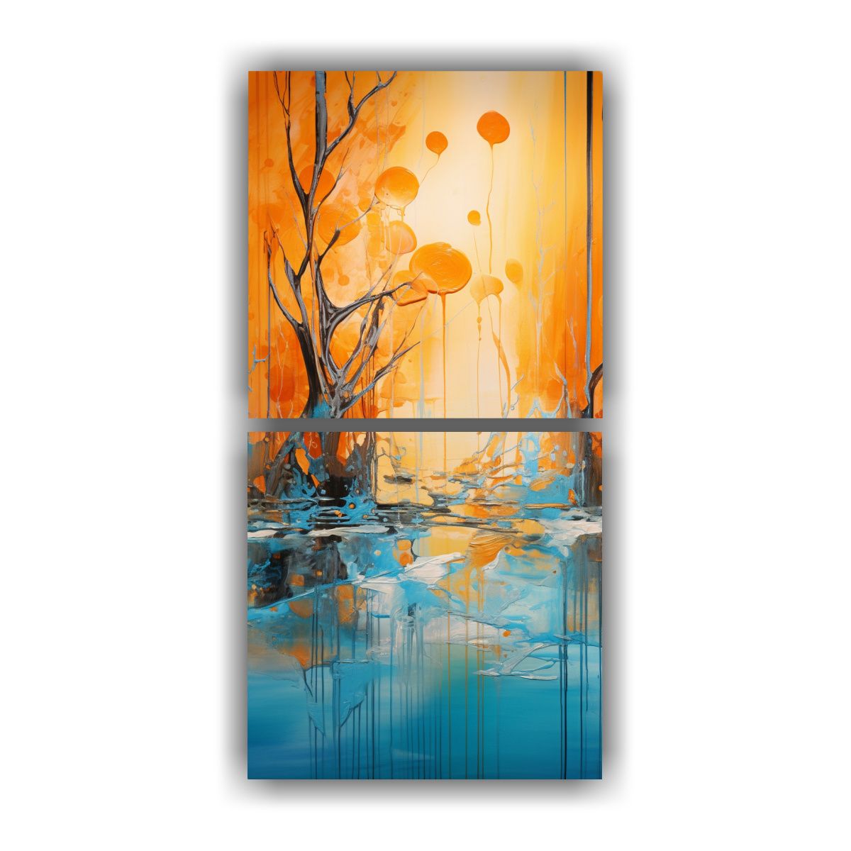 GENERICO - Set 2 Lienzos De Tela Decoración Luminosa En 20x40 Cm