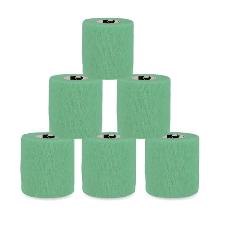 GENERICO - Pack X6 Venda Coban Cinta Para Vendaje Deportes 75mm X450cm Verde