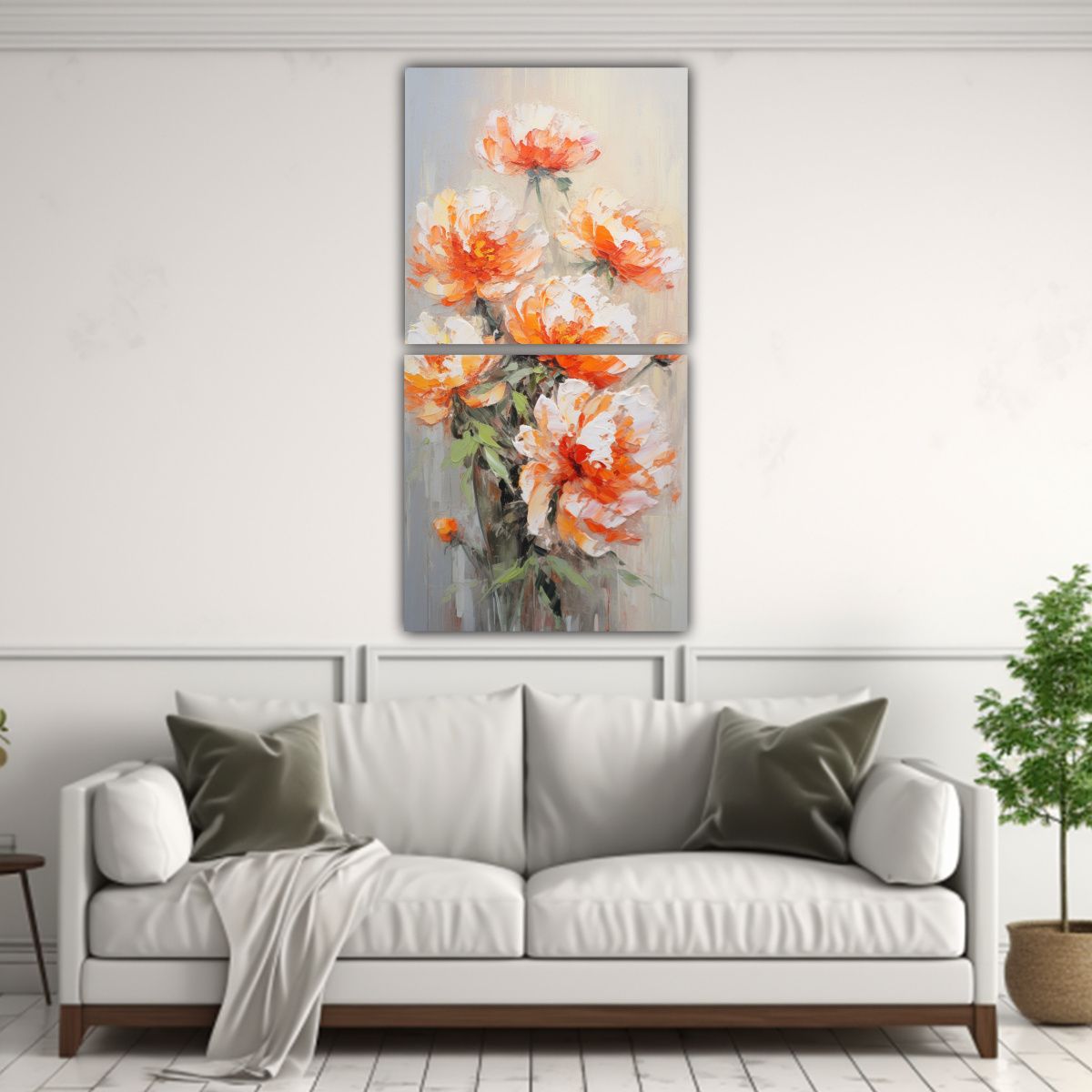 GENERICO - Cuadros Movimiento Tematica A Orange PEONIAS En 20x40 Cm