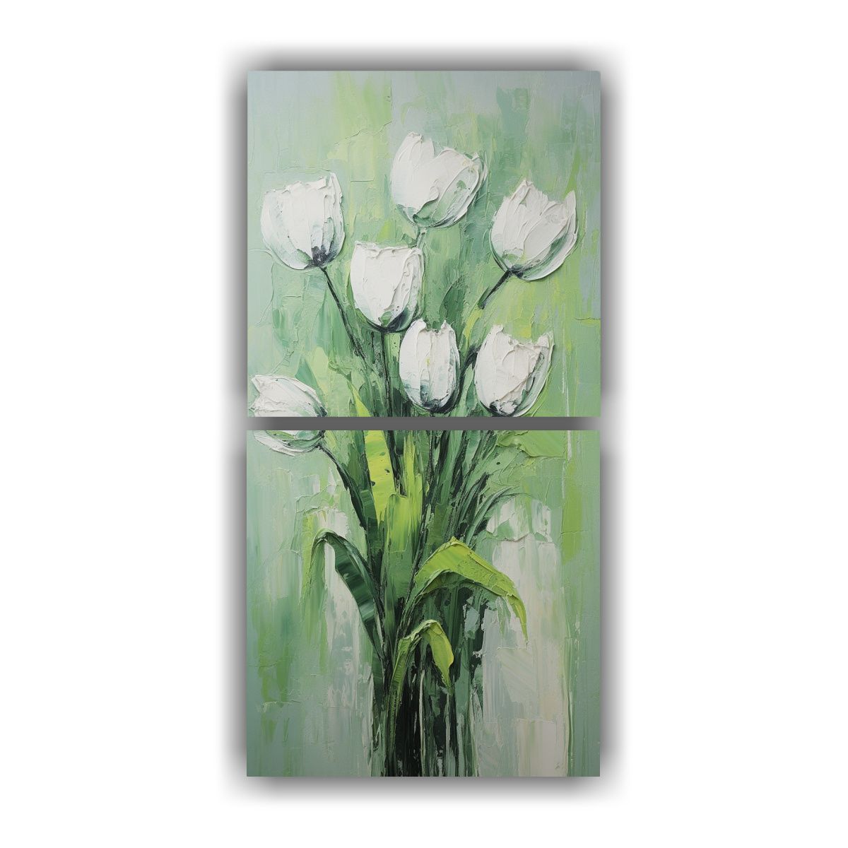GENERICO - Decoración Telas En Bastidor Expresión Green 40x80 Cm