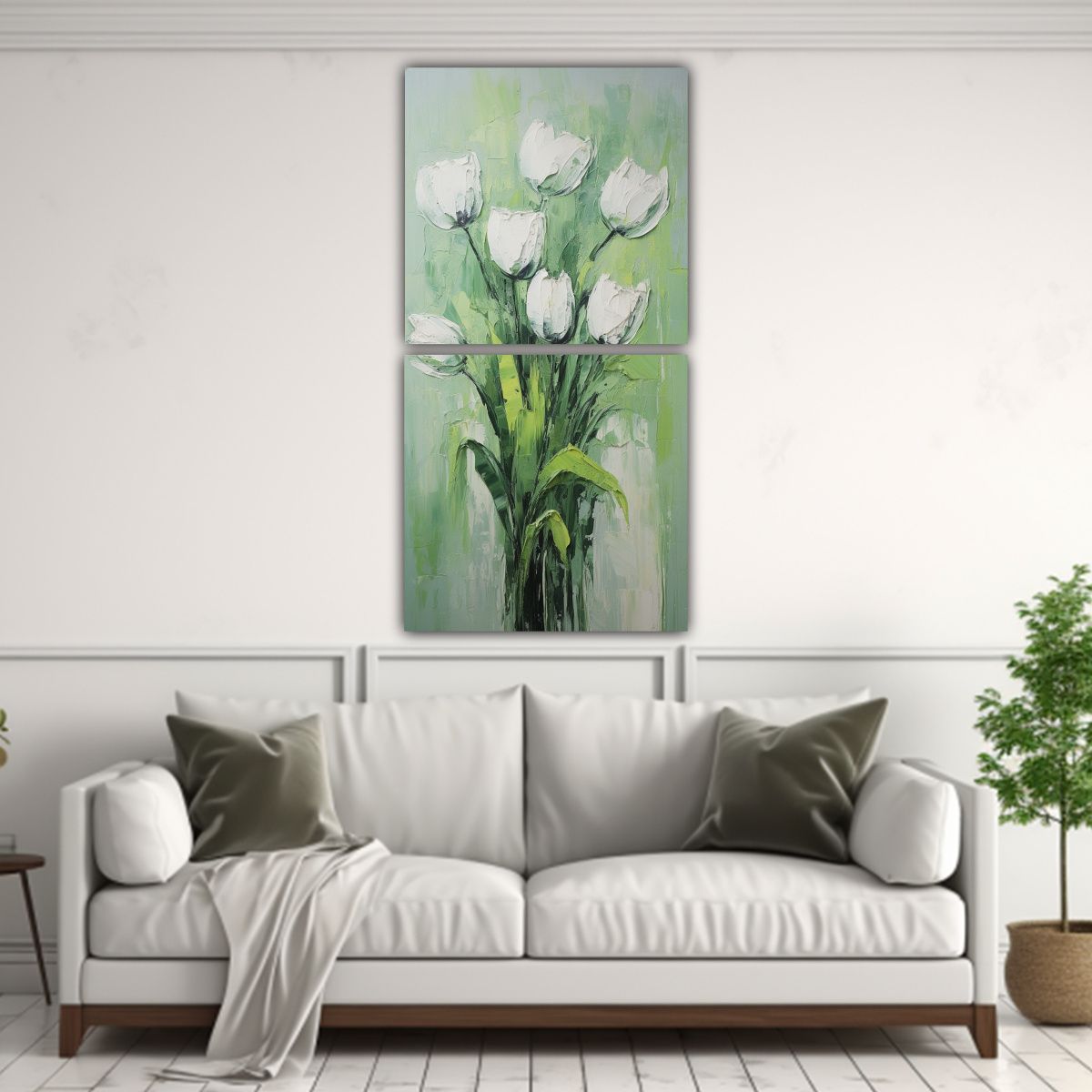 GENERICO - Decoración Telas En Bastidor Expresión Green 40x80 Cm