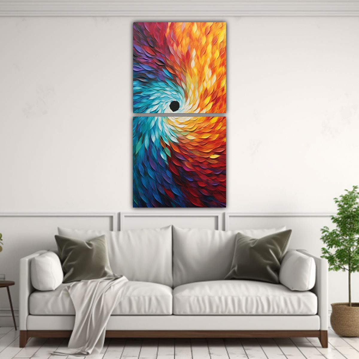 GENERICO - Pinturas De Decoración Dos Cuadros Conceptual 30x60 Cm