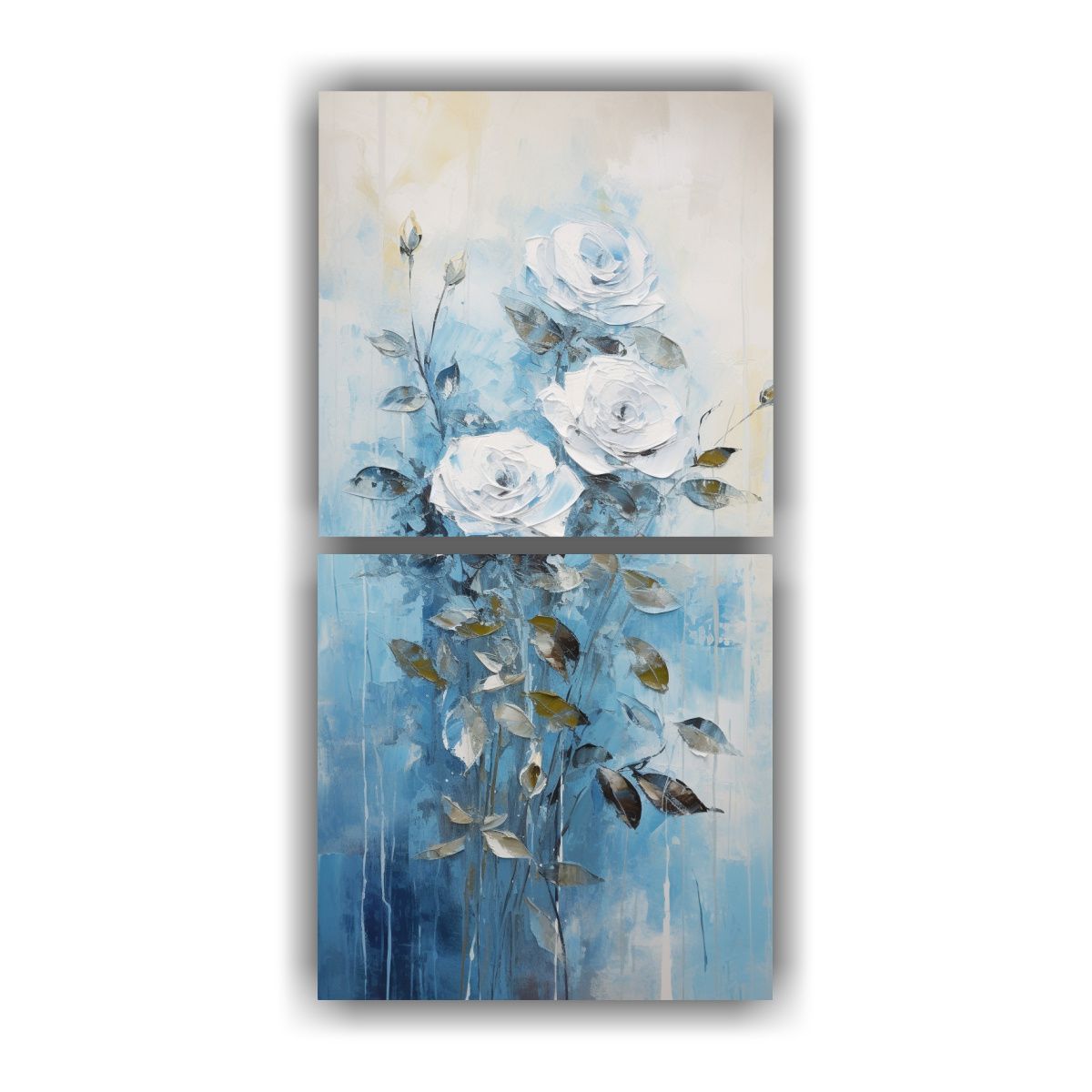 GENERICO - Dos Artes Espectacular Unica Pintura De Rosas 60x120 Cm