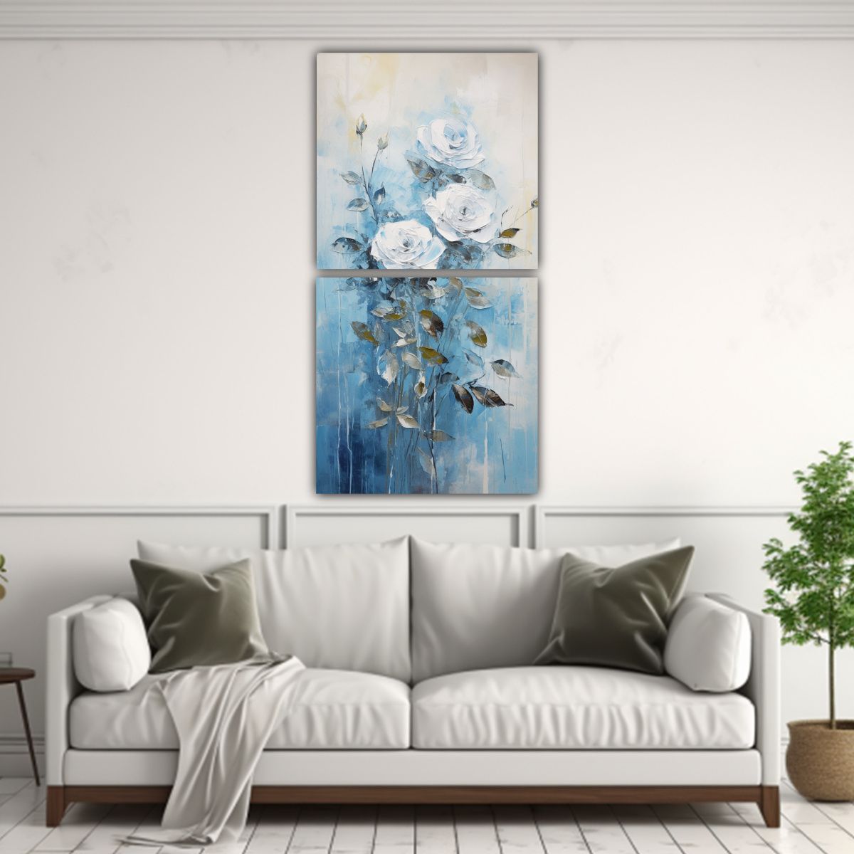 GENERICO - Dos Artes Espectacular Unica Pintura De Rosas 60x120 Cm