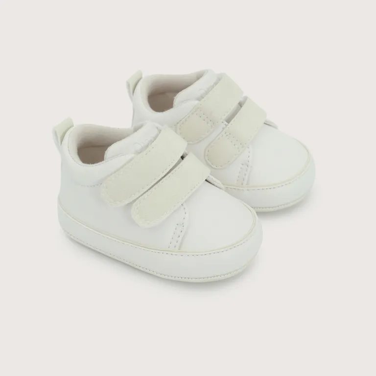 Zapatilla Bebé Blanca Con Velcro