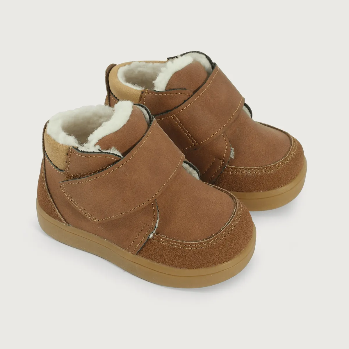 OPALINE - Botín café de vestir con velcro ancho para niño