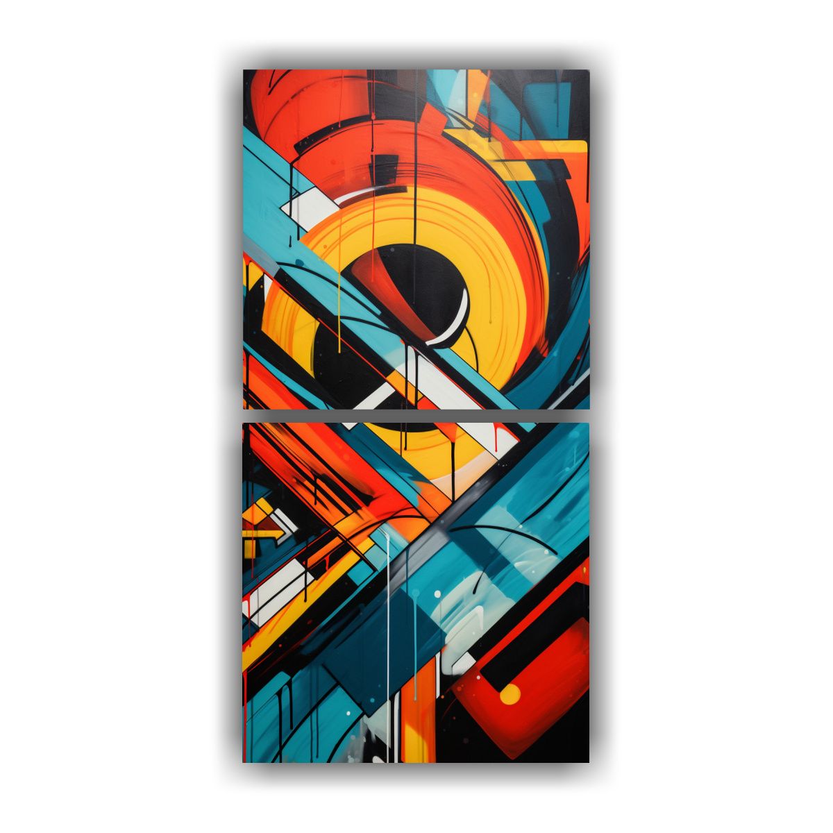 GENERICO - Set 2 Cuadros Vertical Enigmático Patrones 20x40 Cm