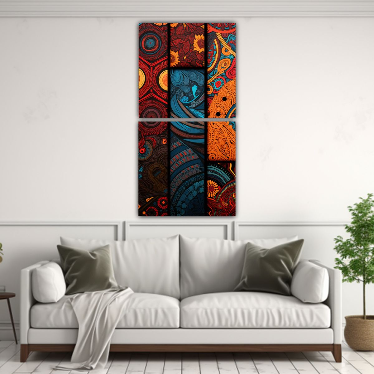 GENERICO - Cuadros Abstractos Vibrantes Inspirados En 40x80 Cm