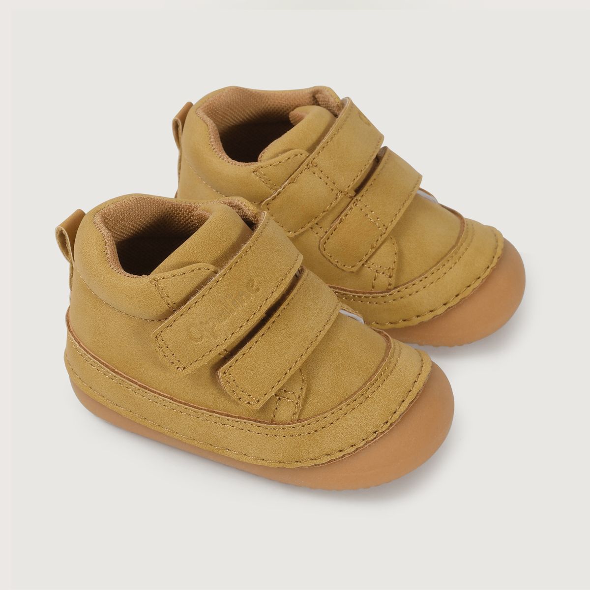 OPALINE - Botín café de niño con velcros para gateadores