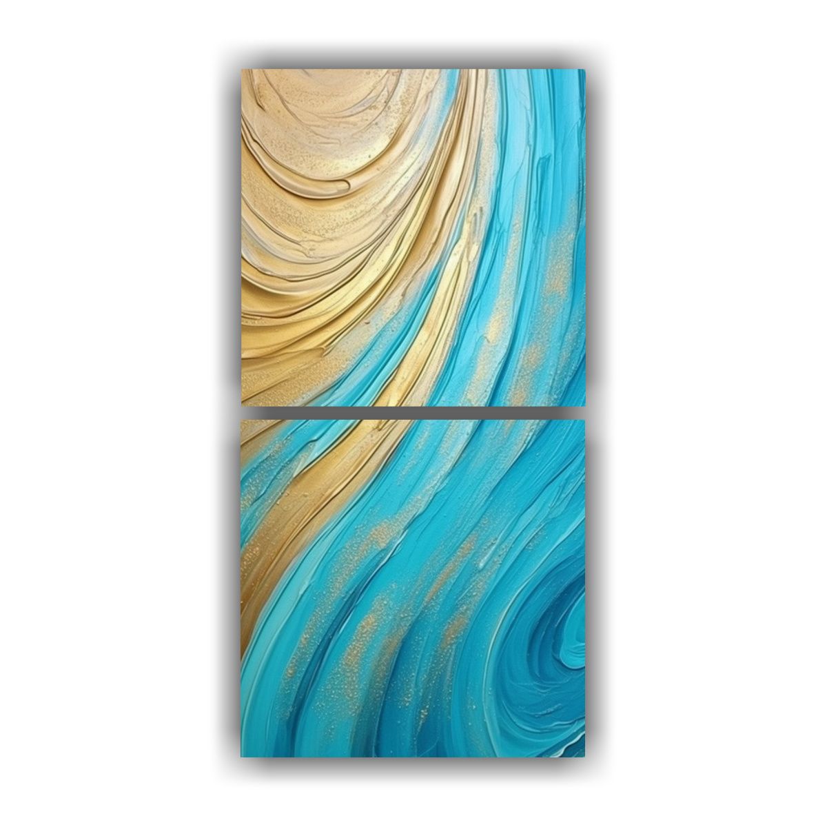 GENERICO - Conjunto 2 Lienzos Acuarela Representación 50x100 Cm