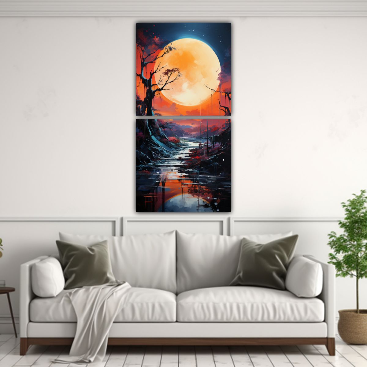 GENERICO - Paisaje Surrealista De Dos Cuadros Future 30x60 Cm