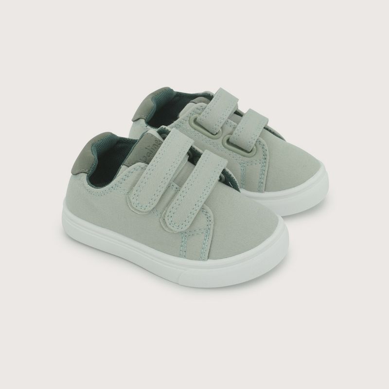 OPALINE - Zapatilla velcro verde de niño