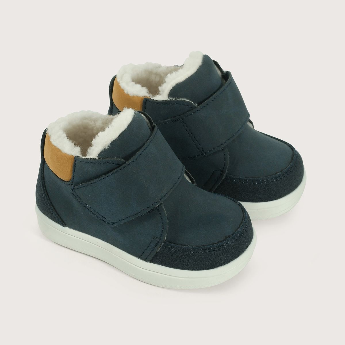 OPALINE - Botín primeros pasos para niño con velcro azul