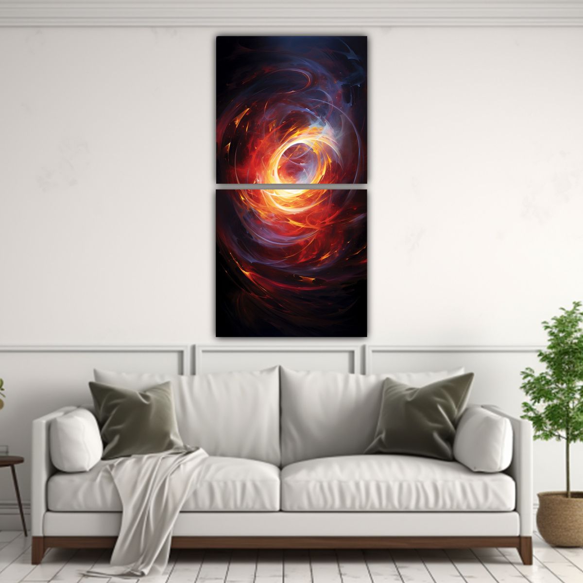 GENERICO - Dos Cuadros Hermoso Remolinos Abstractos De 30x60 Cm