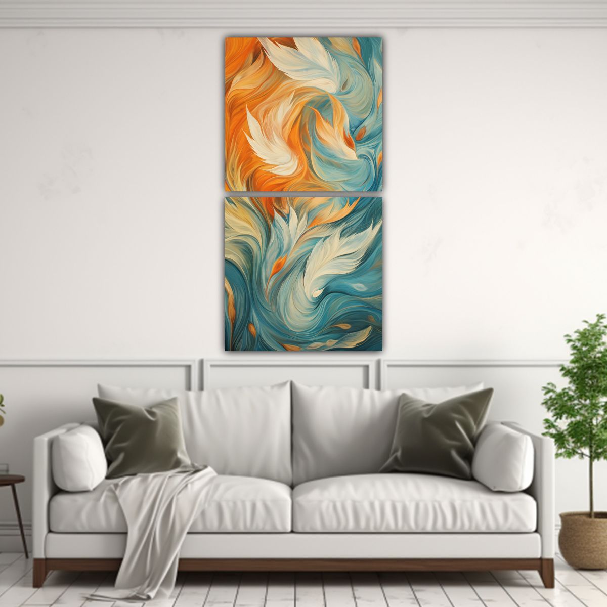 GENERICO - Set 2 Telas En Bastidor Movimiento Elegancia 50x100 Cm