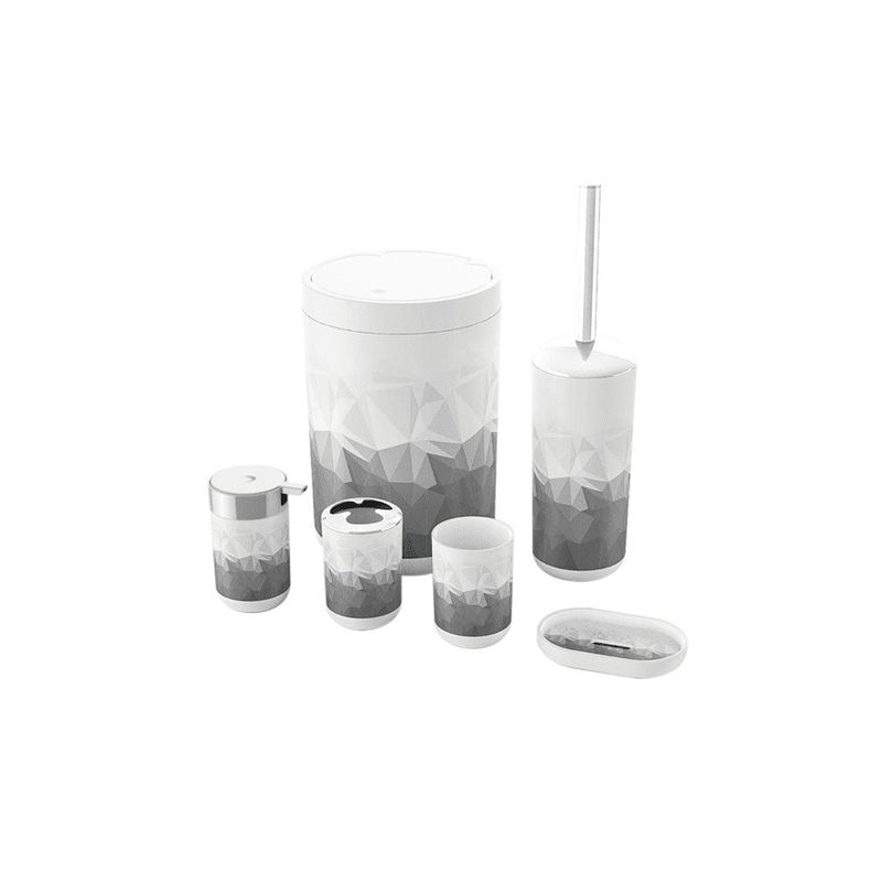 GENERICO - Set Juego De Baño 6 Piezas Accesorios Elegante Gris
