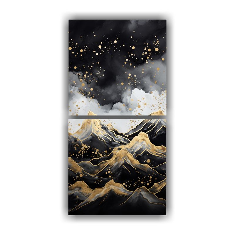 GENERICO - Paisaje Montañoso Con Estilo Elegante De Dos 20x40 Cm
