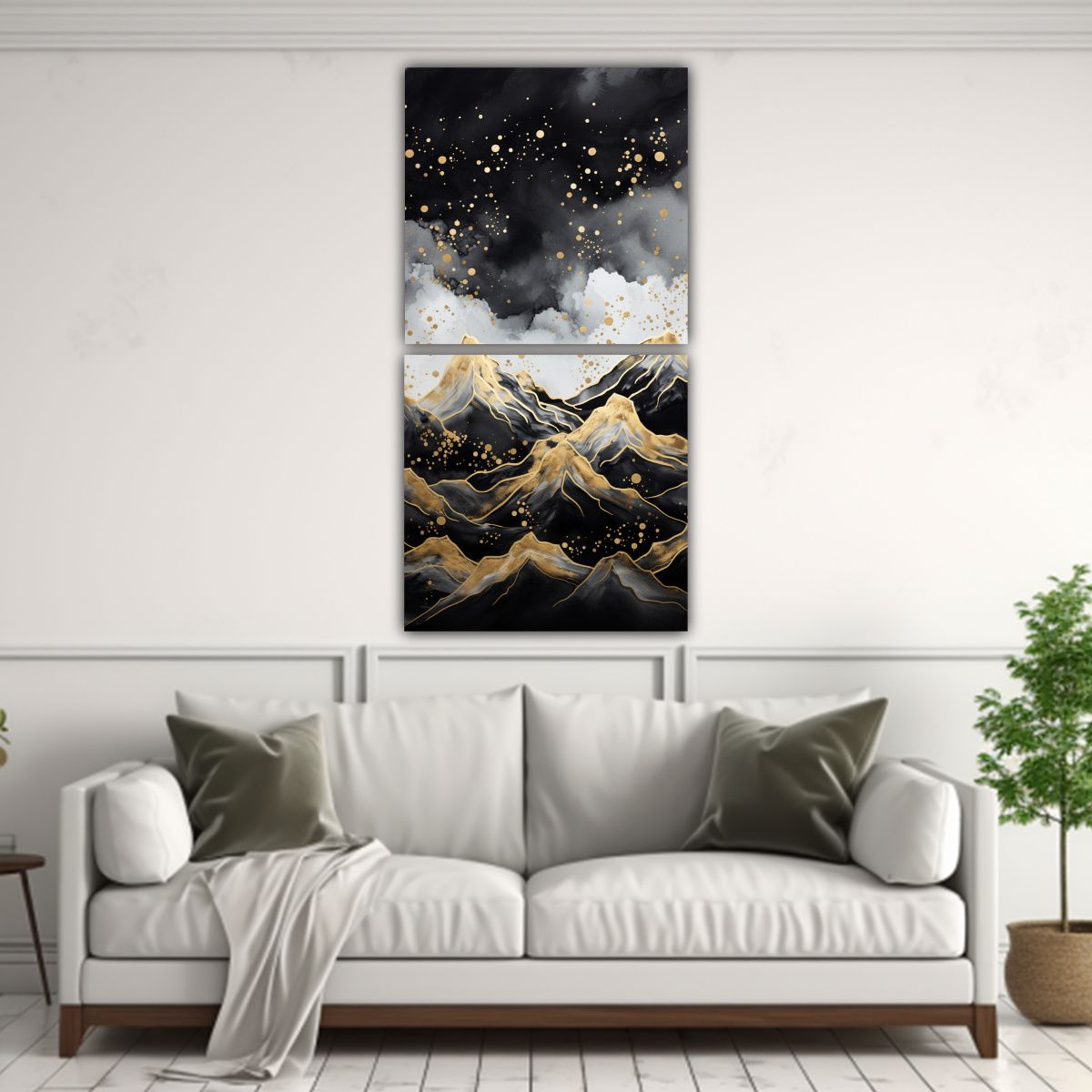 GENERICO - Paisaje Montañoso Con Estilo Elegante De Dos 20x40 Cm