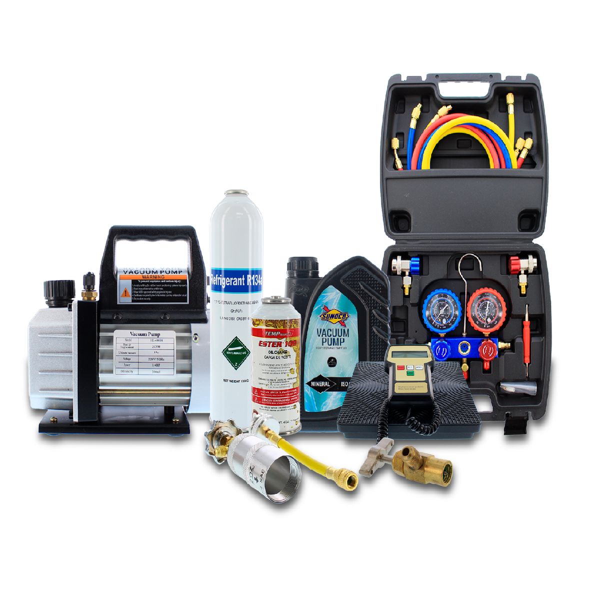 AMERICAN AIR - KIT COMPLETO RECARGA AC PROFESIONAL AUTOMOTRIZ