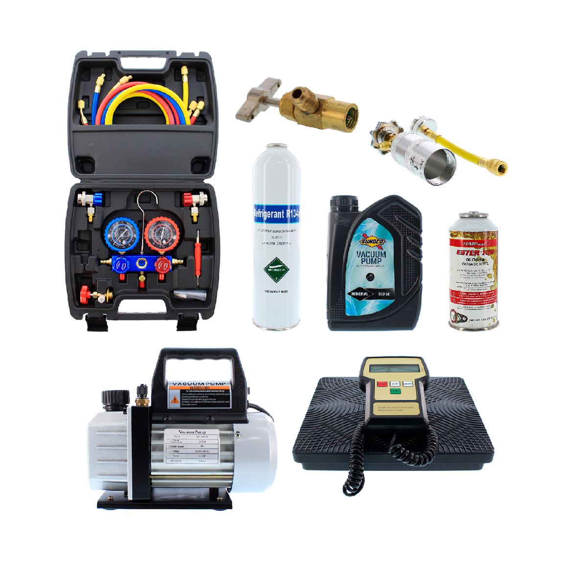 AMERICAN AIR - KIT COMPLETO RECARGA AC PROFESIONAL AUTOMOTRIZ