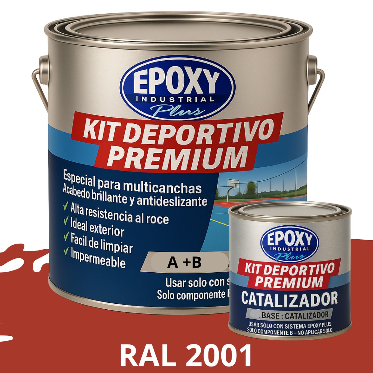 EPOXY - PINTURA  ALTO TRÁFICO  Deportivo Premium  Epóxica 2K  Epoxy Plus  1G RAL 2001