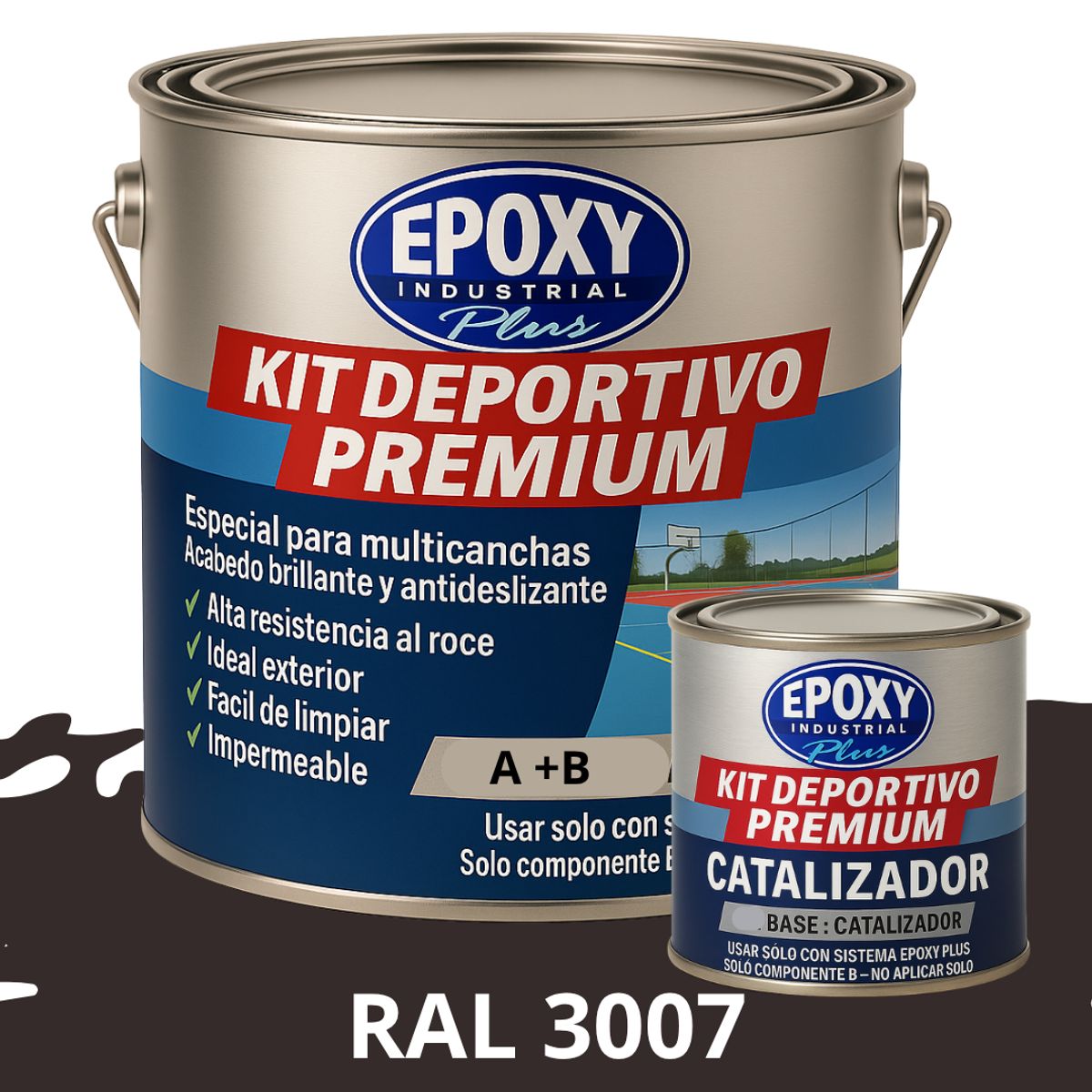 EPOXY - PINTURA  ALTO TRÁFICO  Deportivo Premium  Epóxica 2K 1G RAL 3007