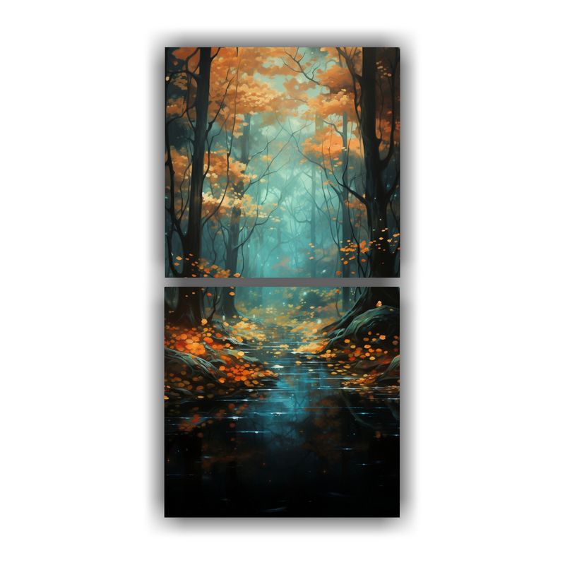 GENERICO - Arte Pared Dibujo Profundidad Bosque Lluvioso 50x100 Cm