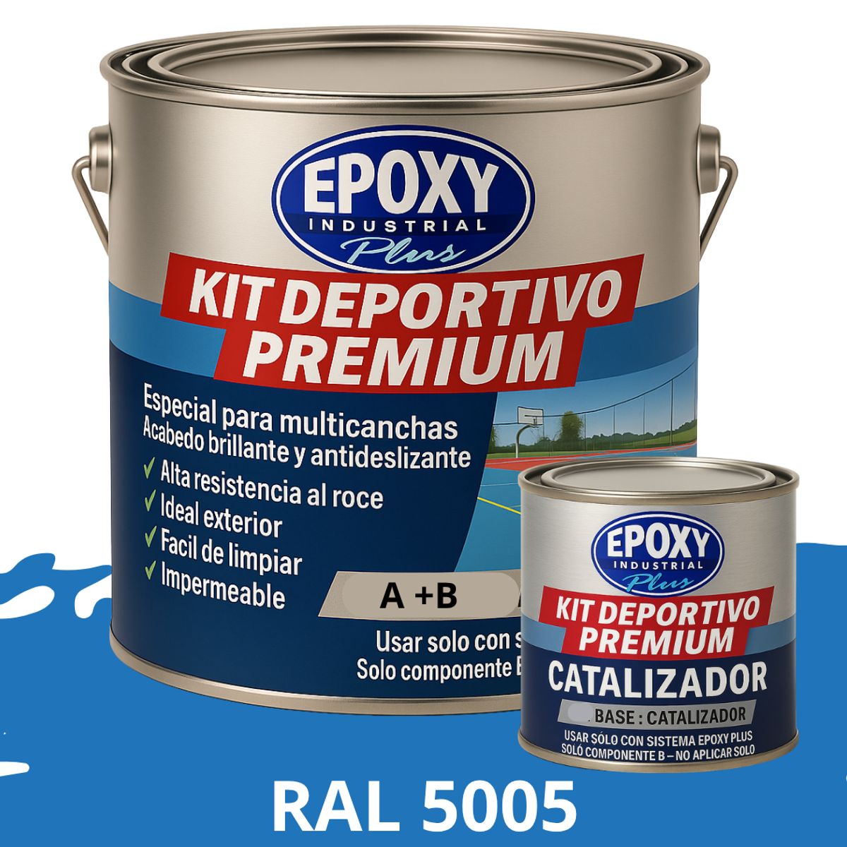 EPOXY - PINTURA  ALTO TRÁFICO  Deportivo Premium  Epóxica 2K 1G RAL 5005