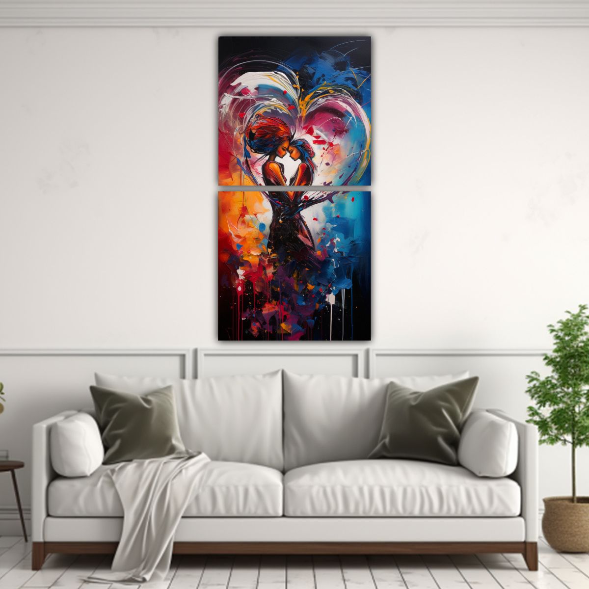 GENERICO - Artes De Pared Acuarela Vision Lienzo Abstracto 40x80 Cm