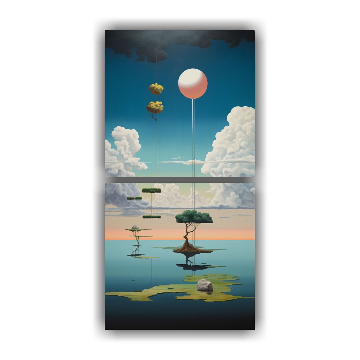 GENERICO - Paisajes Abstractos Surrealistas Inspirados En 30x60 Cm