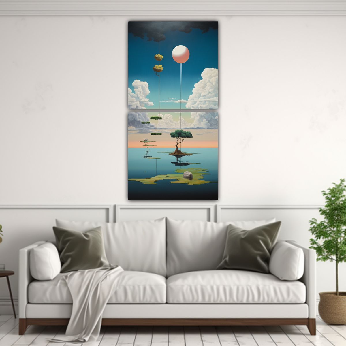 GENERICO - Paisajes Abstractos Surrealistas Inspirados En 30x60 Cm