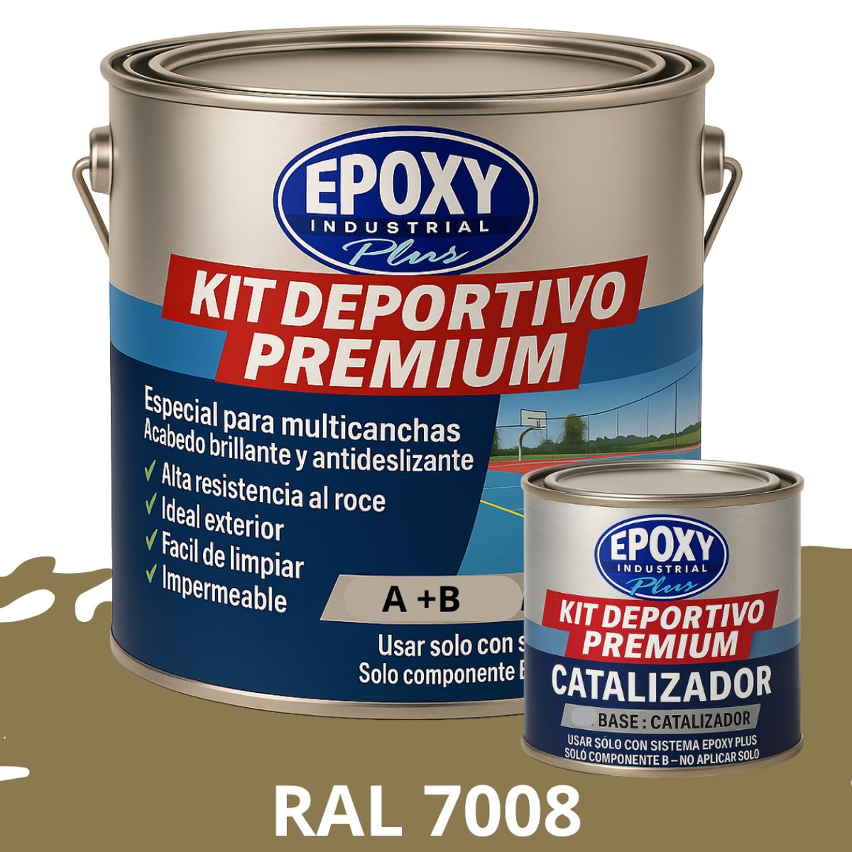 EPOXY - PINTURA  ALTO TRÁFICO  Deportivo Premium  Epóxica 2K  Epoxy Plus  1G RAL 7008