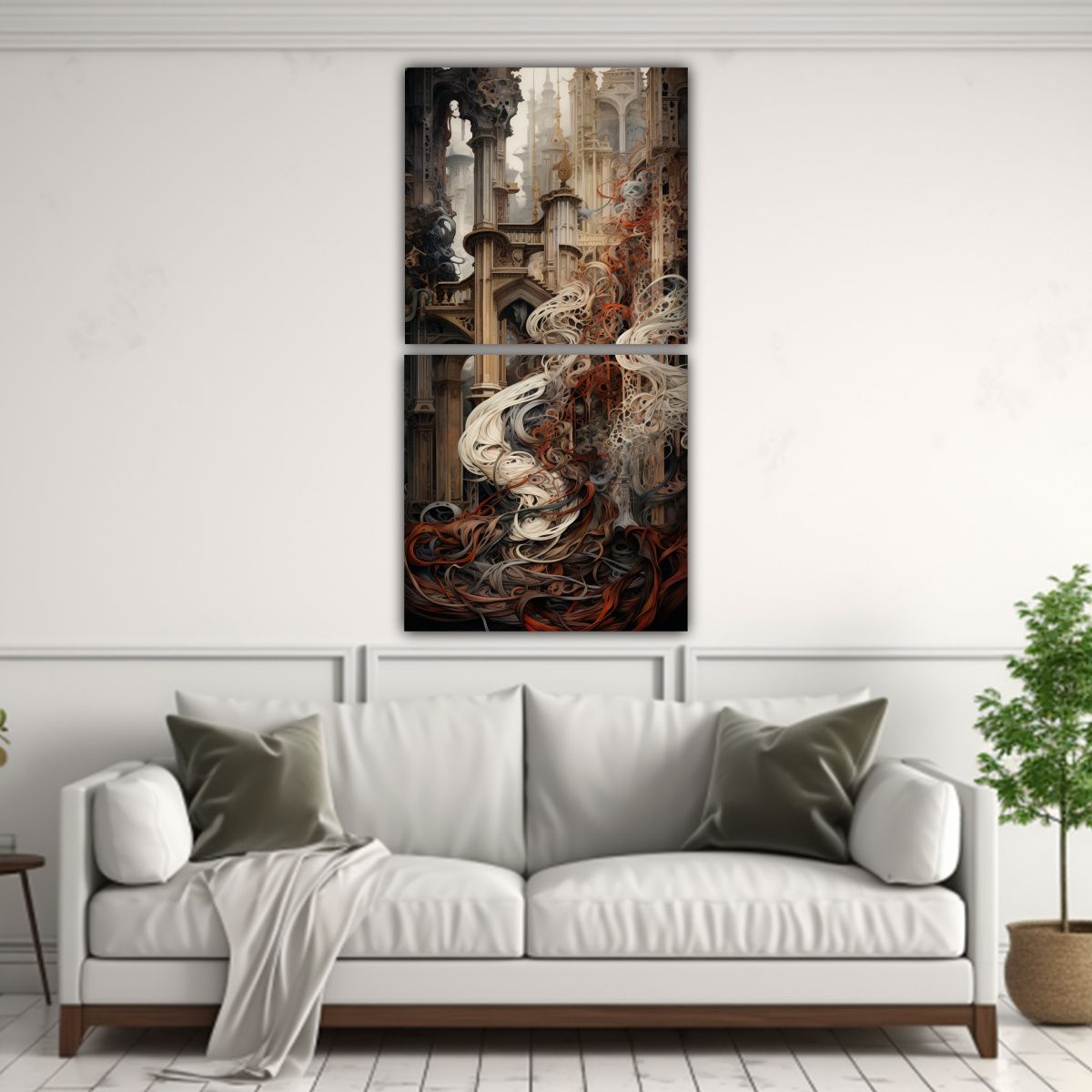 GENERICO - Dos Composiciones Abstracción Mural Capas De 20x40 Cm