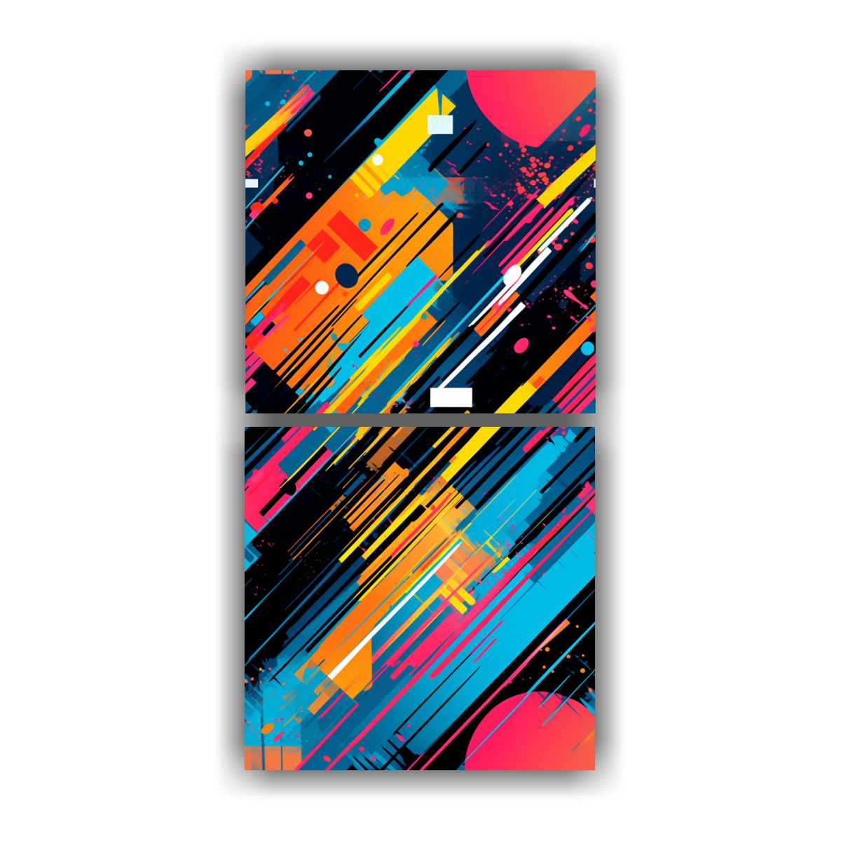 GENERICO - Cuadro Abstracto Acuarela Con Reflejo En Canvas 50x100 Cm