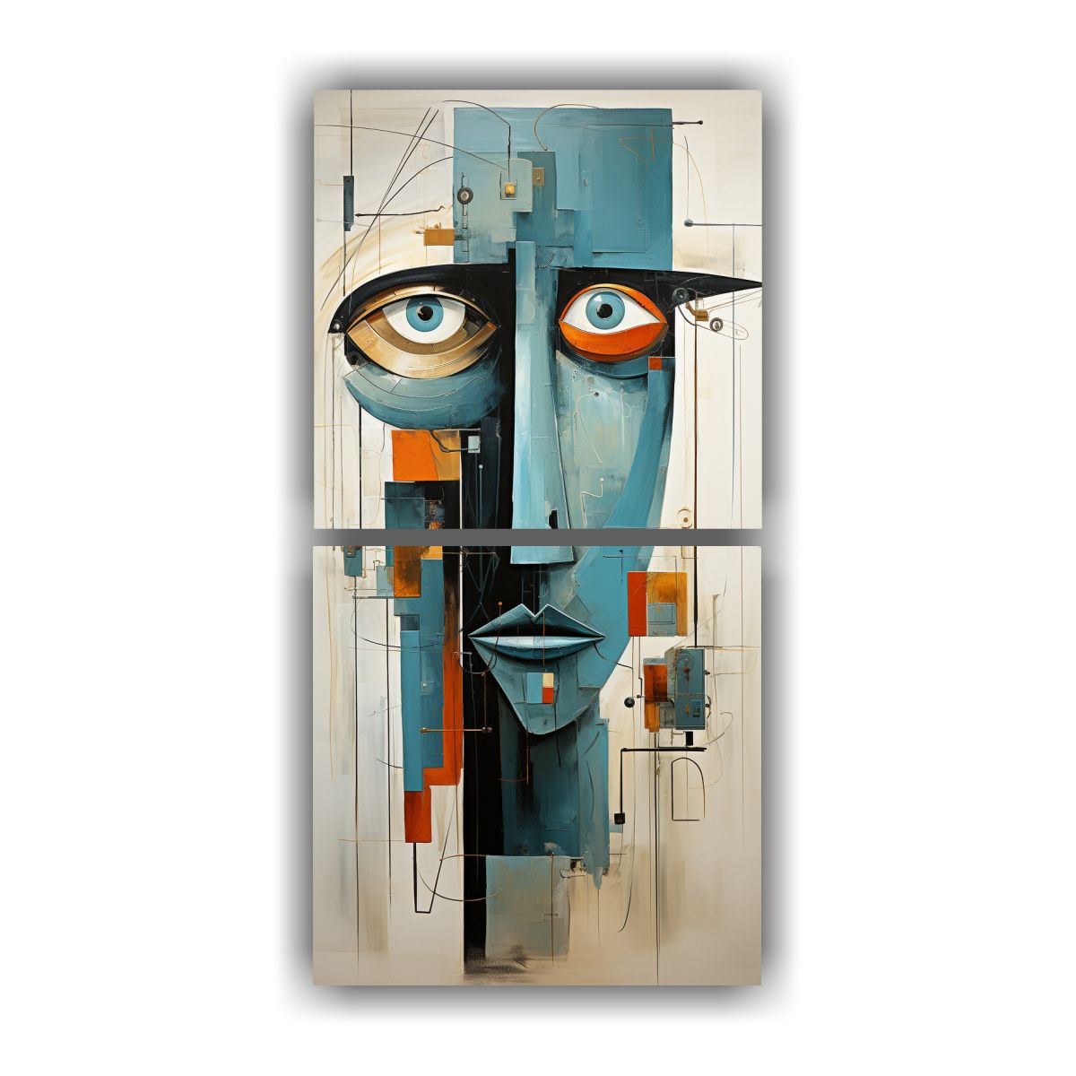 GENERICO - Pintura Decorativa Robot Cara Expresionismo 50x100 Cm