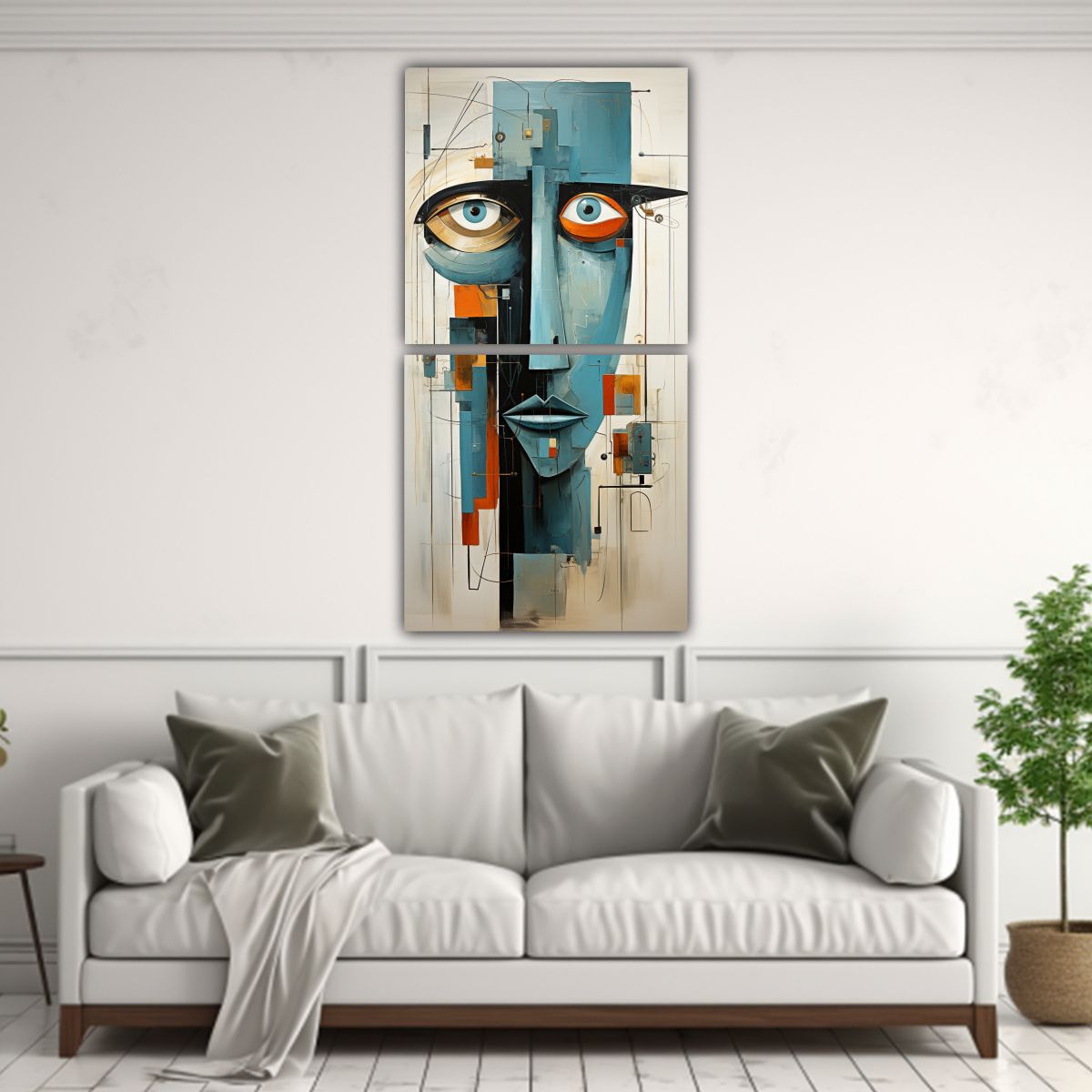 GENERICO - Pintura Decorativa Robot Cara Expresionismo 50x100 Cm