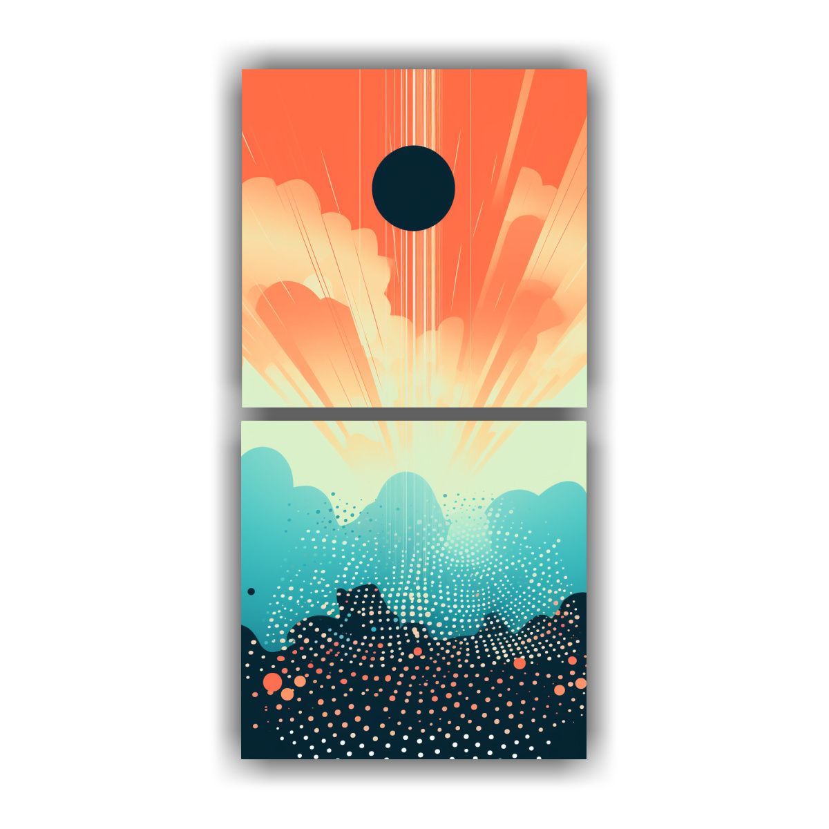 GENERICO - Pinturas Decorativas Con Líneas Interiores Retro 30x60 Cm