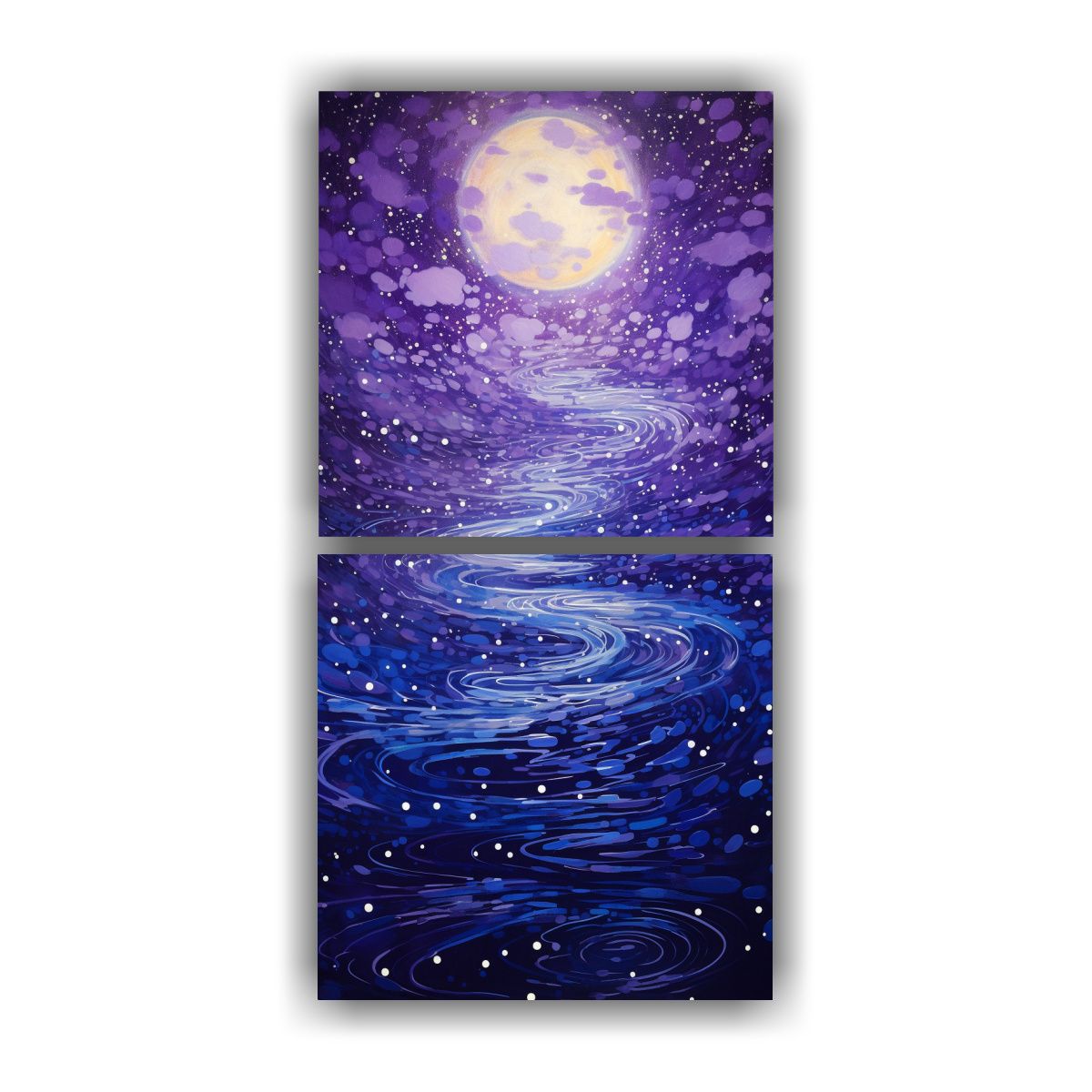 GENERICO - Pintura Luminosa Puntos Lienzos Modernos Belleza 40x80 Cm